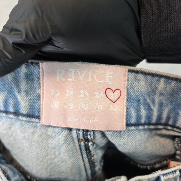 Revice Jeans Women's Size 27 Blue Gemini Fit High Rise Straight Leg Wedgie Crop - Picture 3 of 12